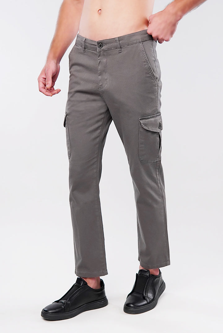 Straight Cargo Pants - Grey - Mendeez