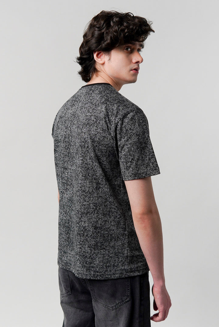 Printed T-Shirt - Black & Grey - Mendeez