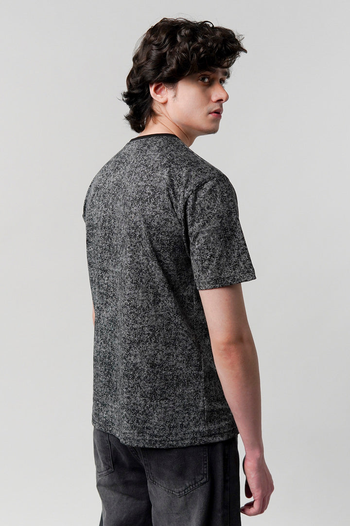 Printed T-Shirt - Black & Grey - Mendeez