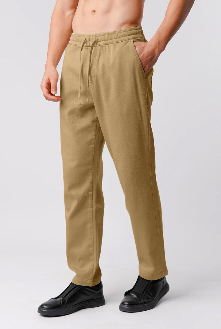 Straight Jogger Pants - Khaki - Mendeez