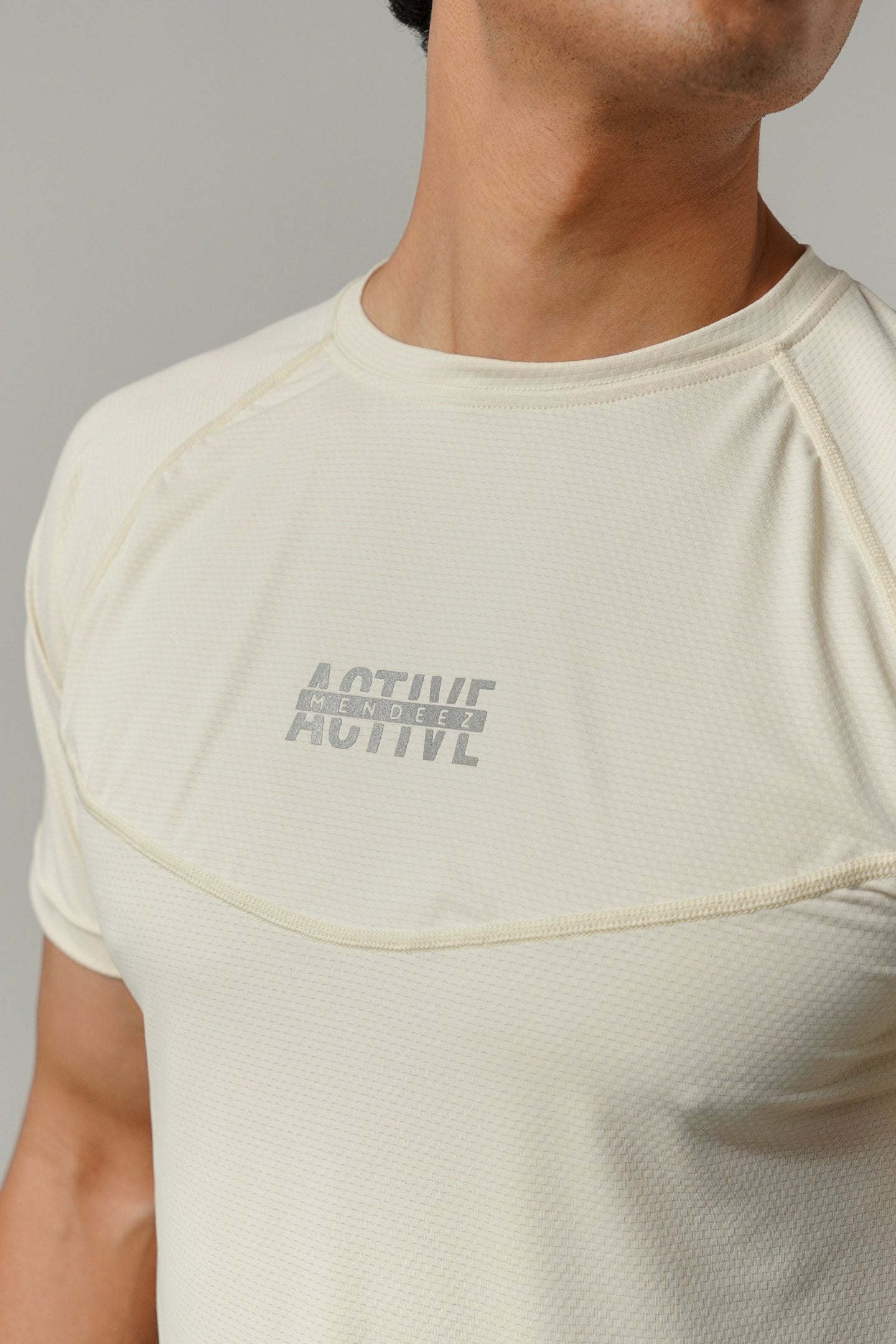 Textured T-Shirt - Cream - Mendeez