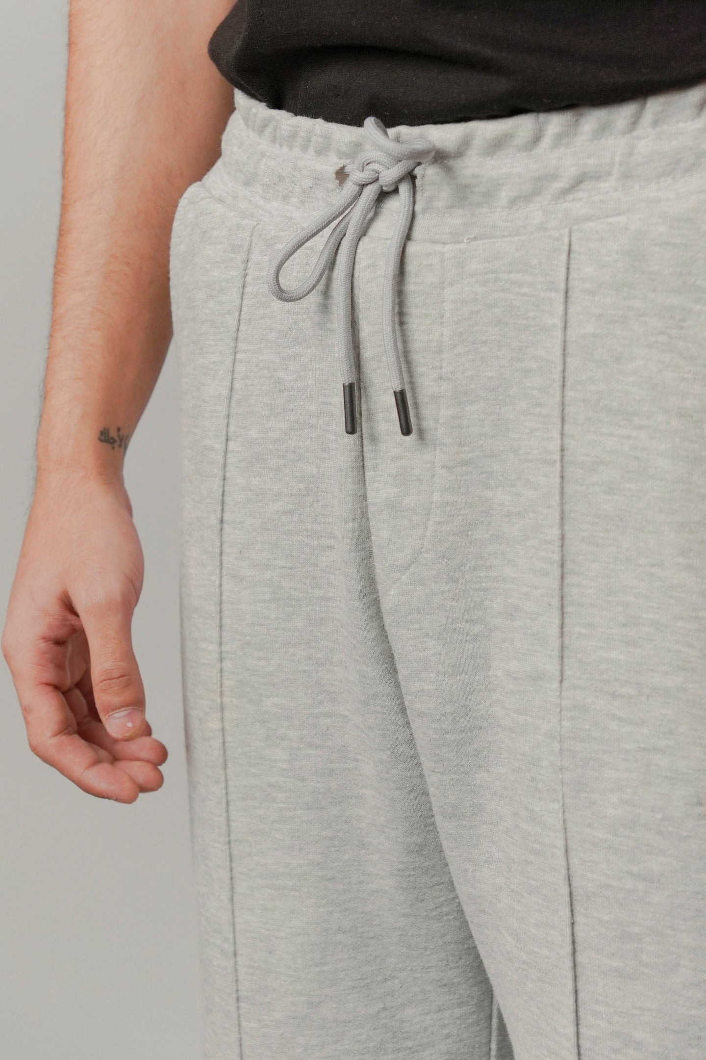 Pintex Jogger Pants - Heather Grey - Mendeez
