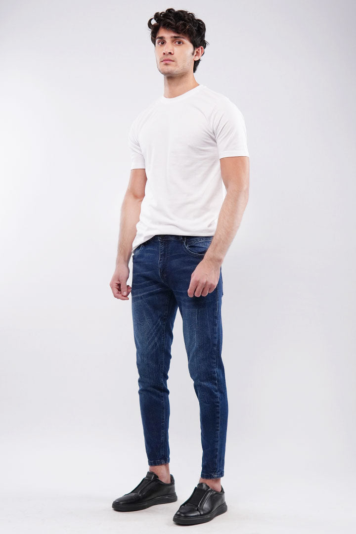 Crop Fit Denim - Navy Blue - Mendeez