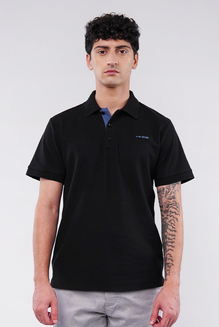 MNDZ Signature Polo Shirt - Black - Mendeez