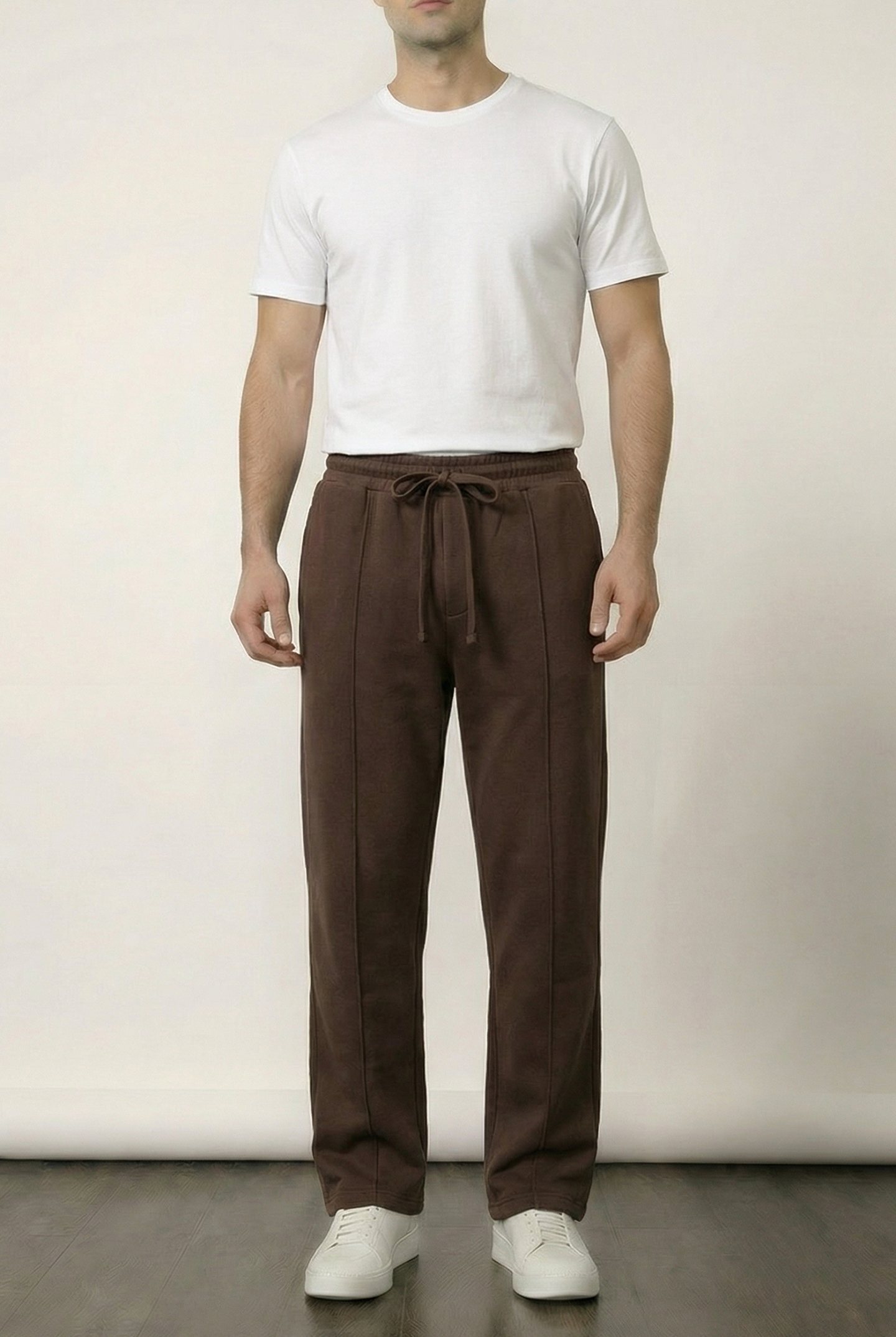 Pintex Jogger Pants - Chocolate - Mendeez