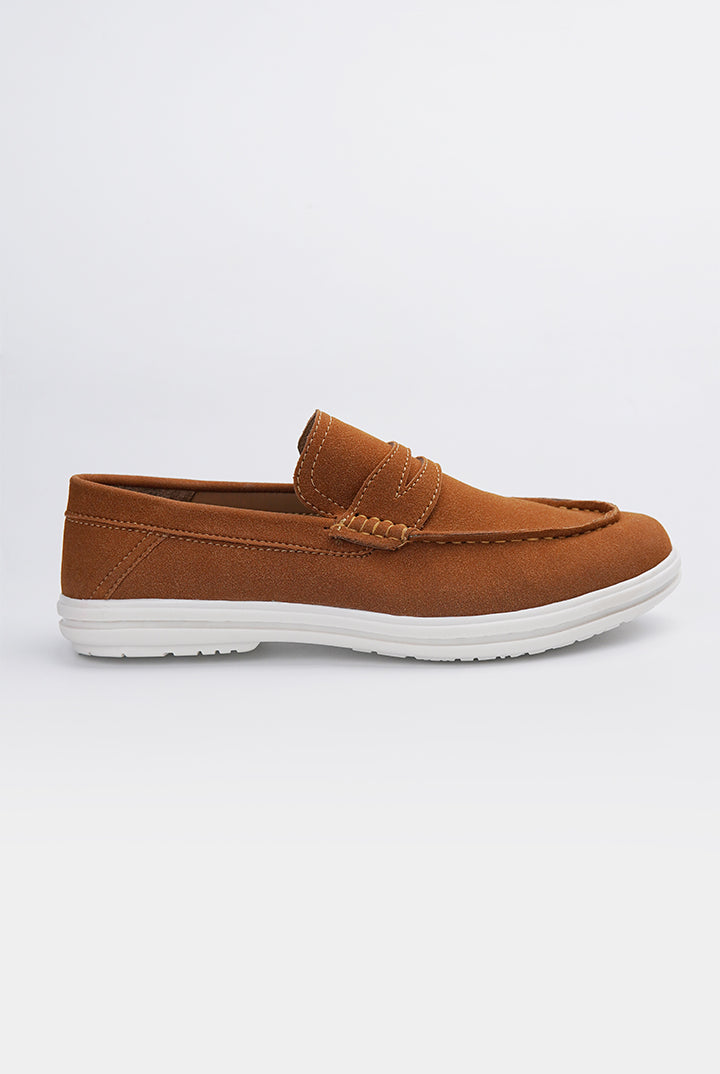 Slip On Suede Loafers - Brown - Mendeez