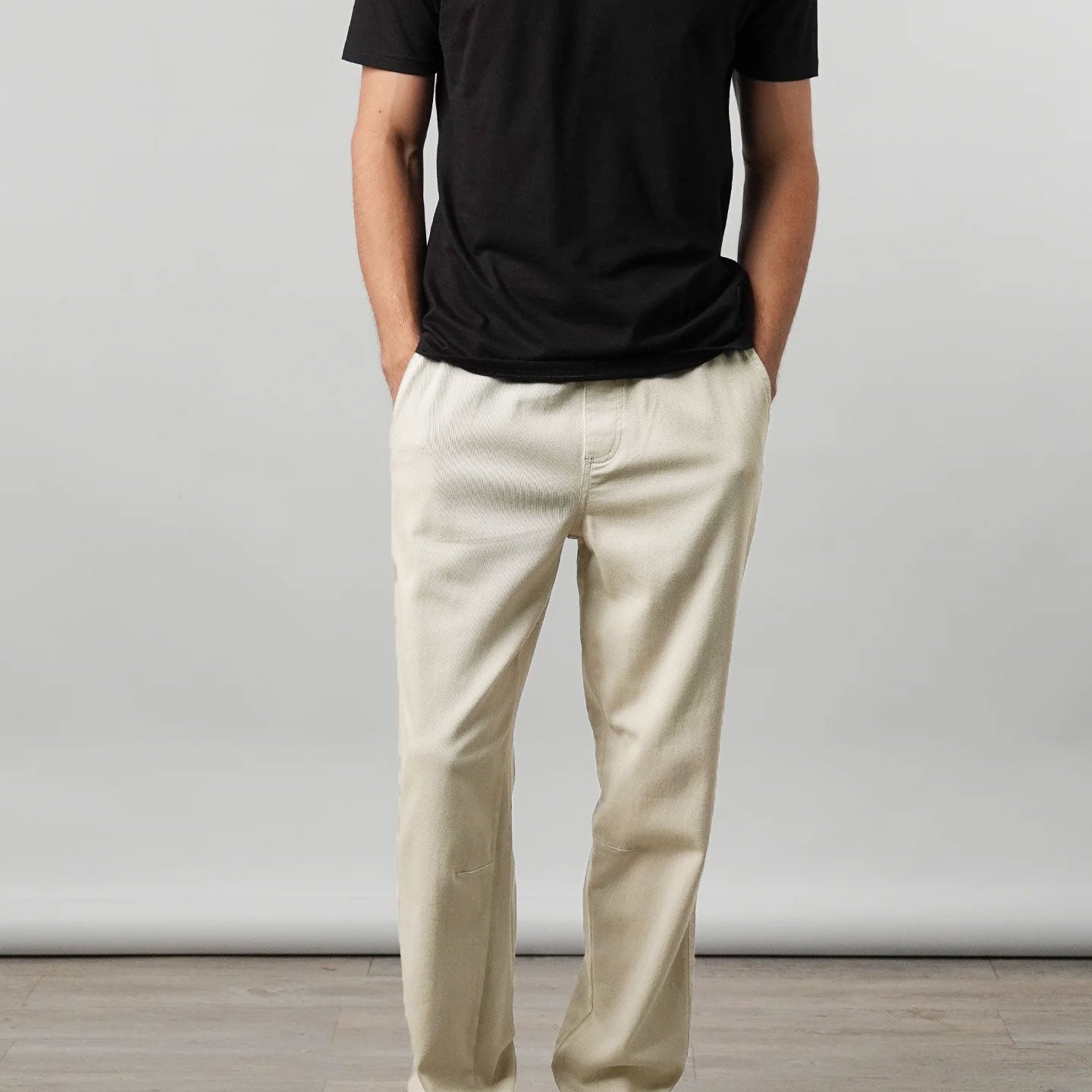 Straight Jogger Pants - Cream - Mendeez
