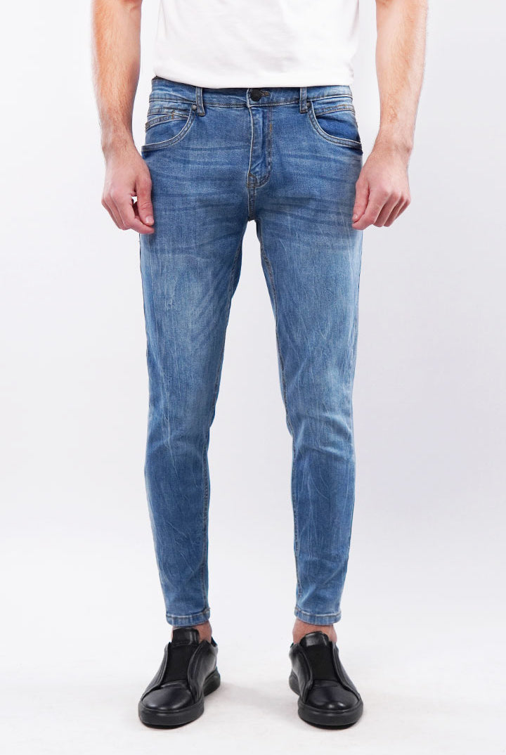 Crop Fit Denim - Blue - Mendeez