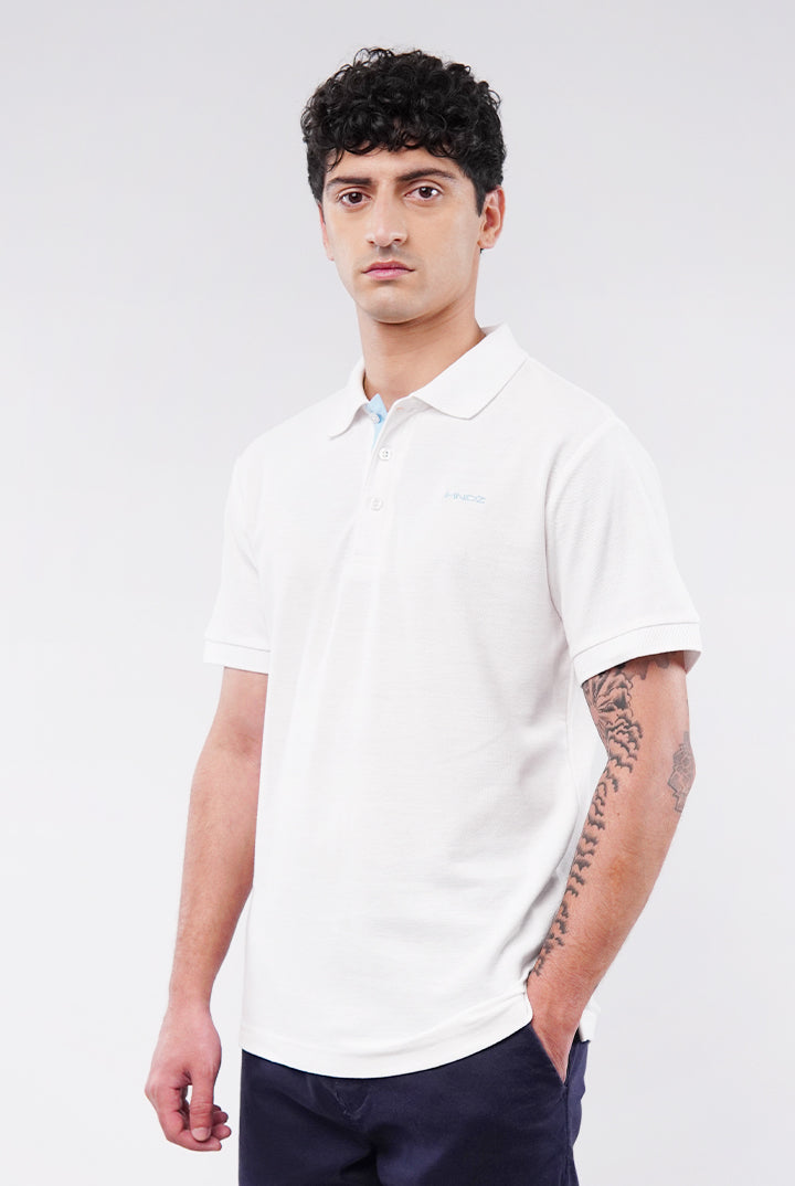 MNDZ Signature Polo Shirt - White - Mendeez