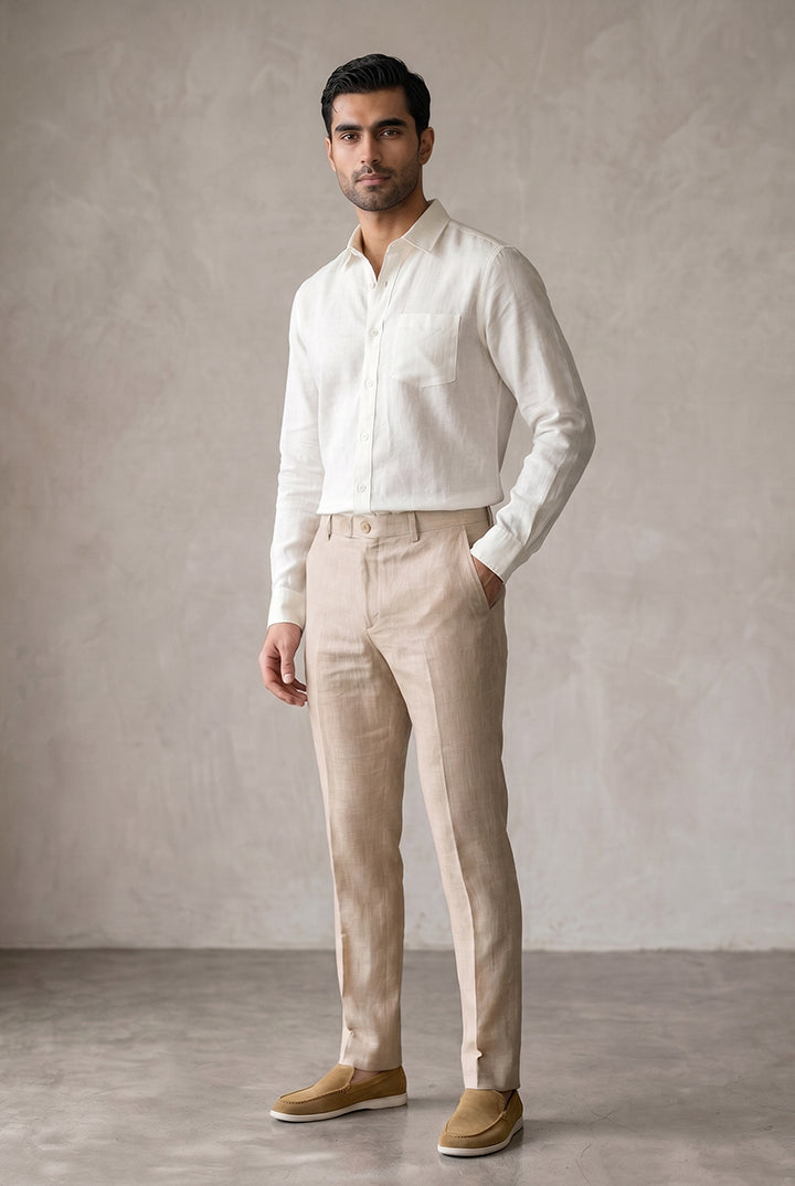 Linen Shirt - Off White - Mendeez