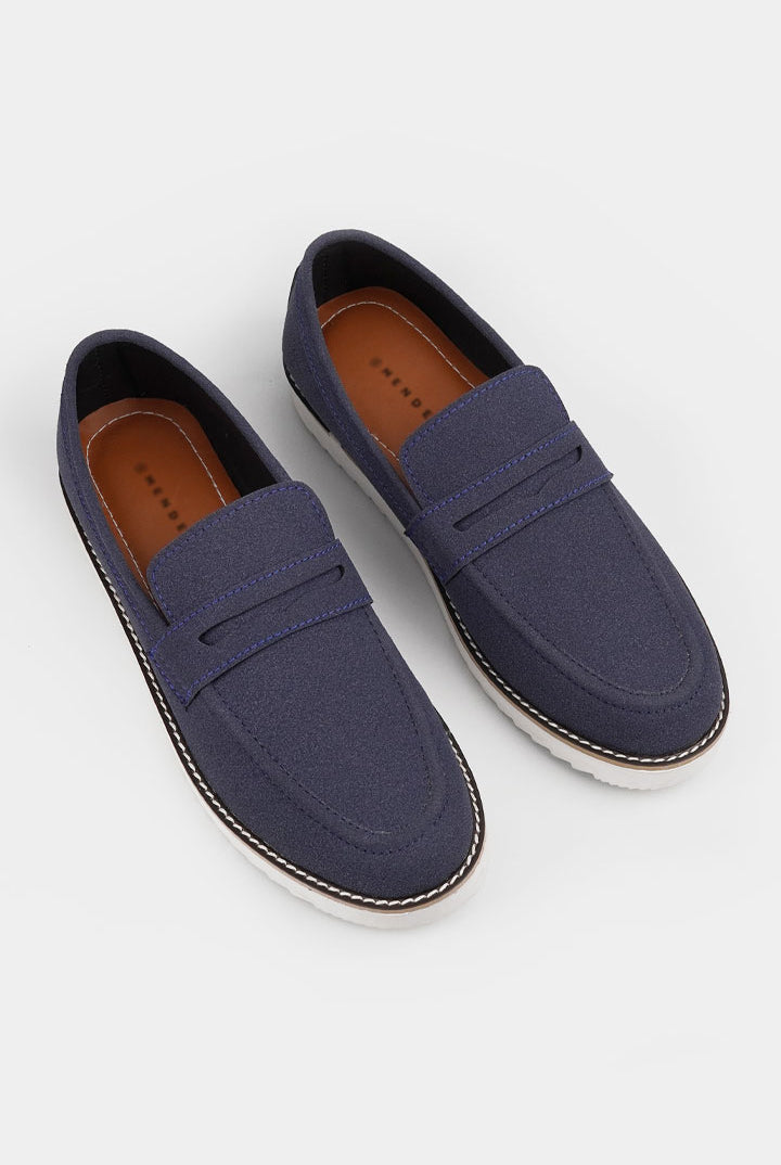 Slip On Suede Loafers - Ocean Blue - Mendeez