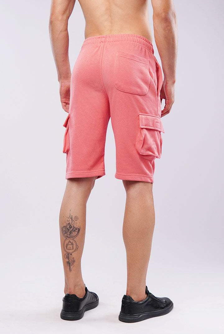 Terry Cargo Shorts - Coral Pink - Mendeez