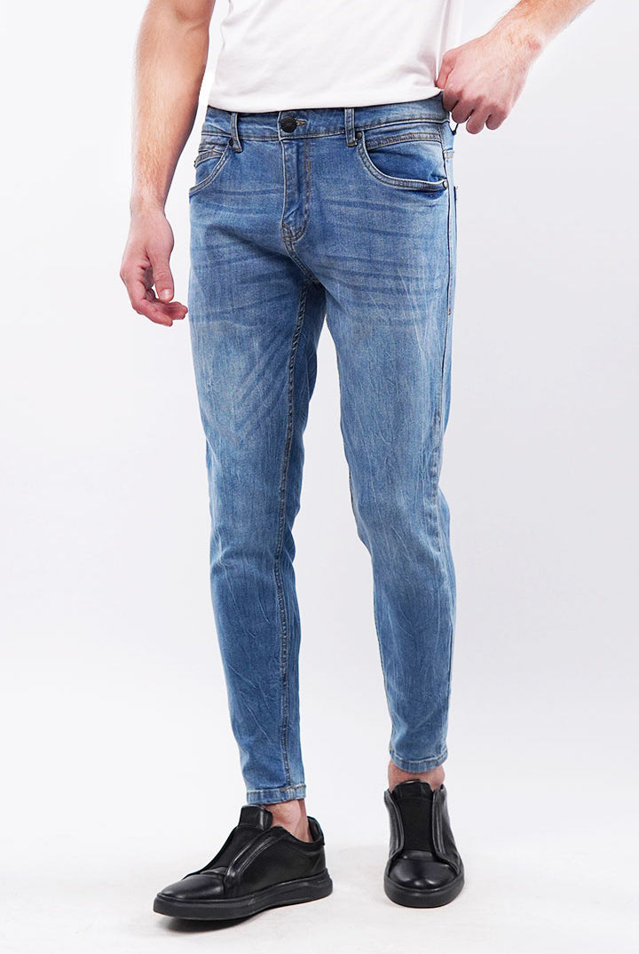 Crop Fit Denim - Blue - Mendeez