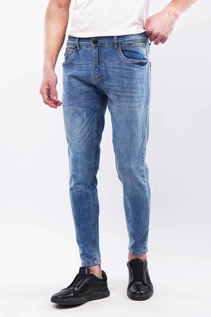 Crop Fit Denim - Blue - Mendeez