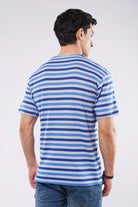 Striped T-Shirt - Grey & Blue - Mendeez