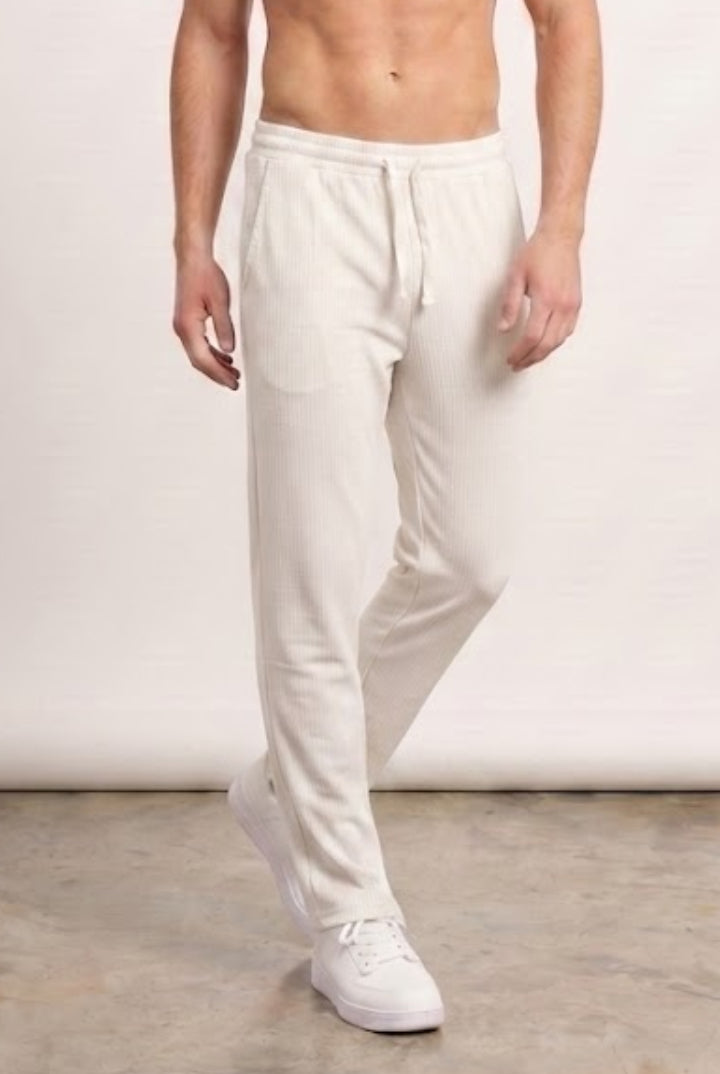 Split Hem Trousers - White-2-MENDEEZ