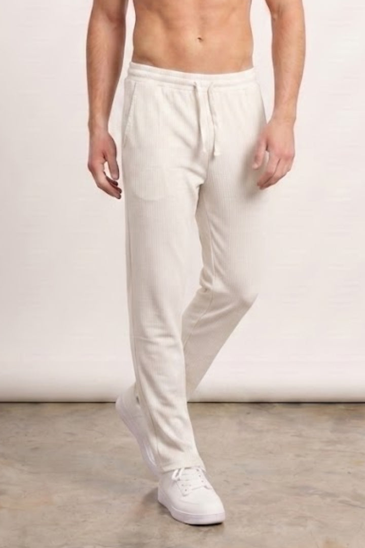 Split Hem Trousers - White-2-MENDEEZ