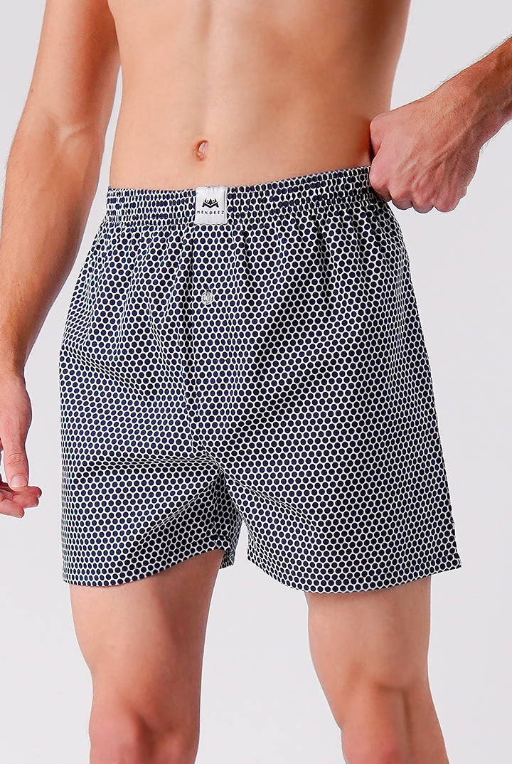 Mesh Woven Boxer Shorts - Black - Mendeez