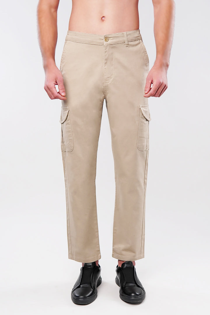 Straight Cargo Pants - Beige - Mendeez