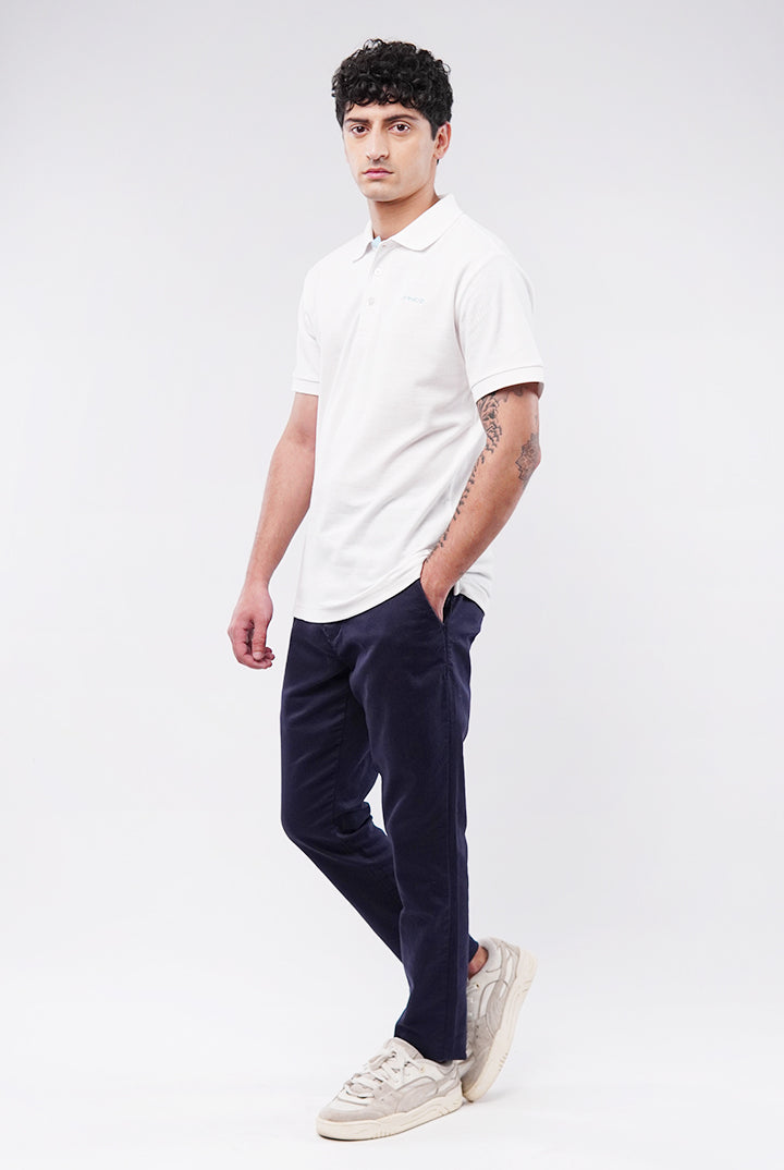 MNDZ Signature Polo Shirt - White - Mendeez