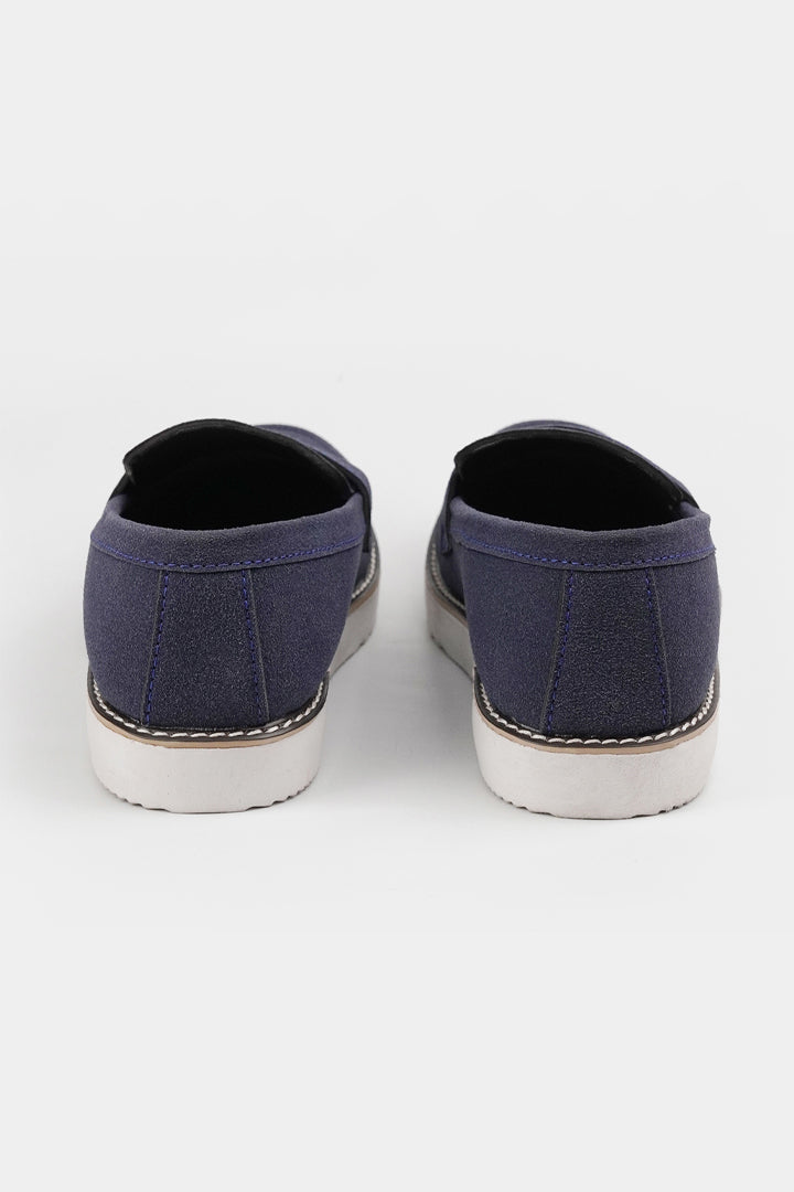 Slip On Suede Loafers - Ocean Blue - Mendeez