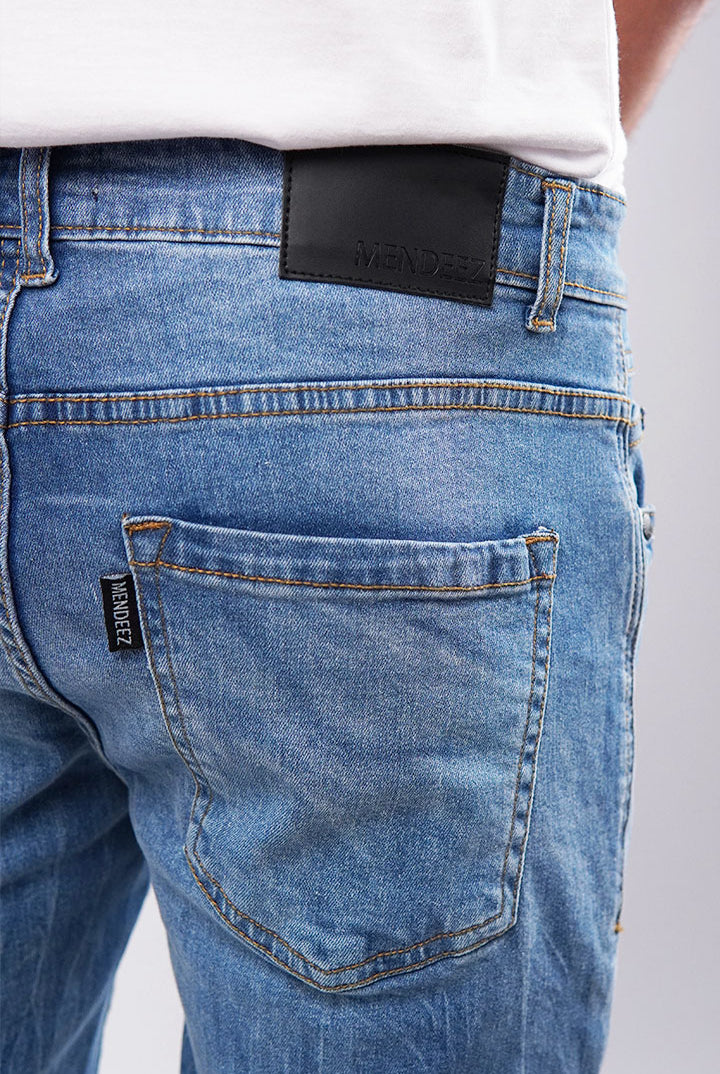 Crop Fit Denim - Blue - Mendeez