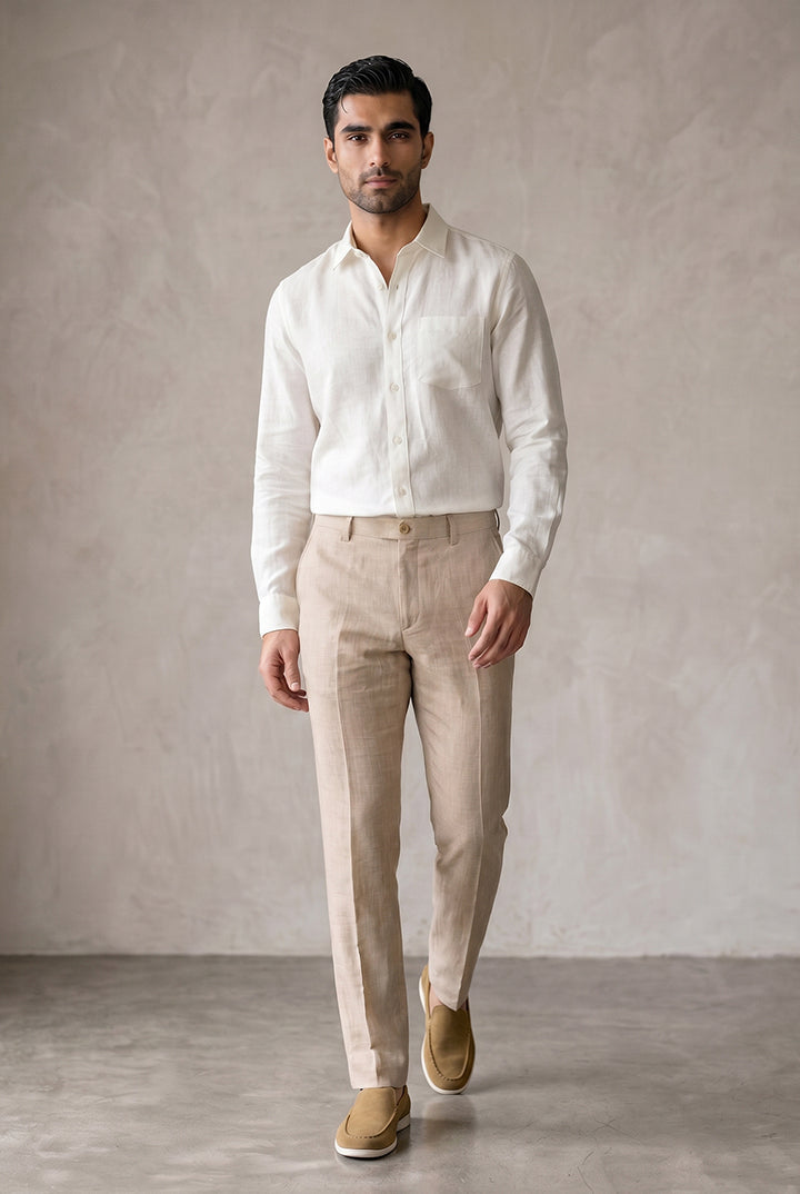 Linen Shirt - Off White - Mendeez