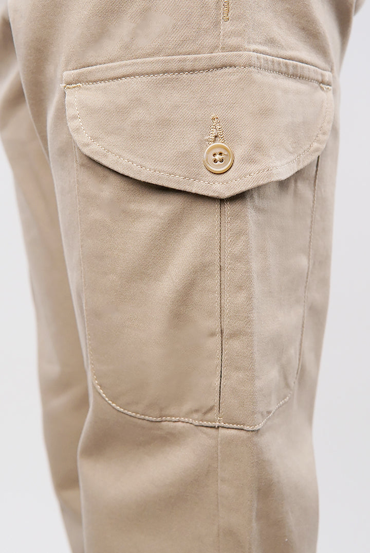 Straight Cargo Pants - Beige - Mendeez
