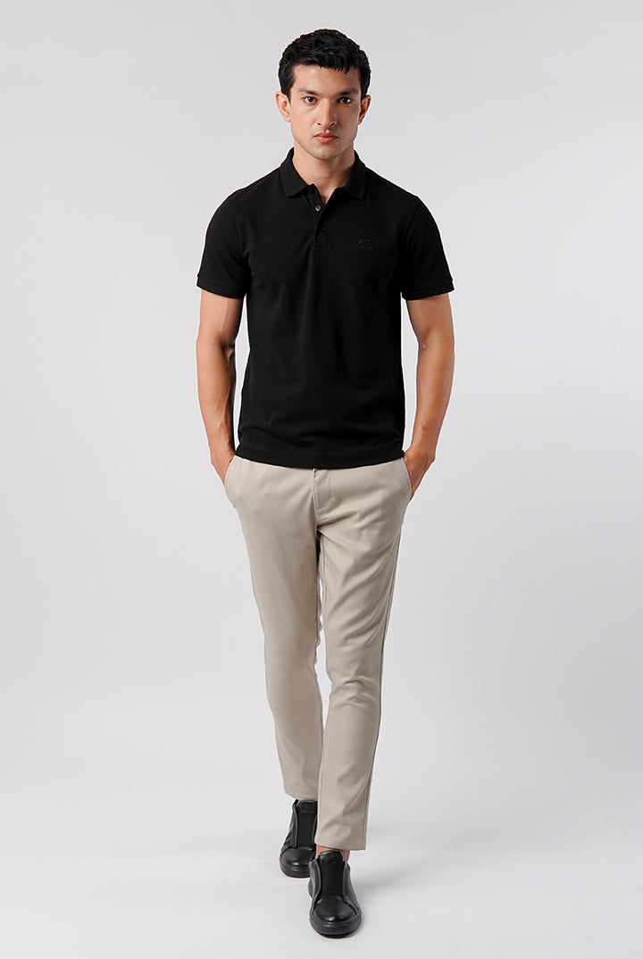 Regular Fit Polo Shirt - Black - Mendeez