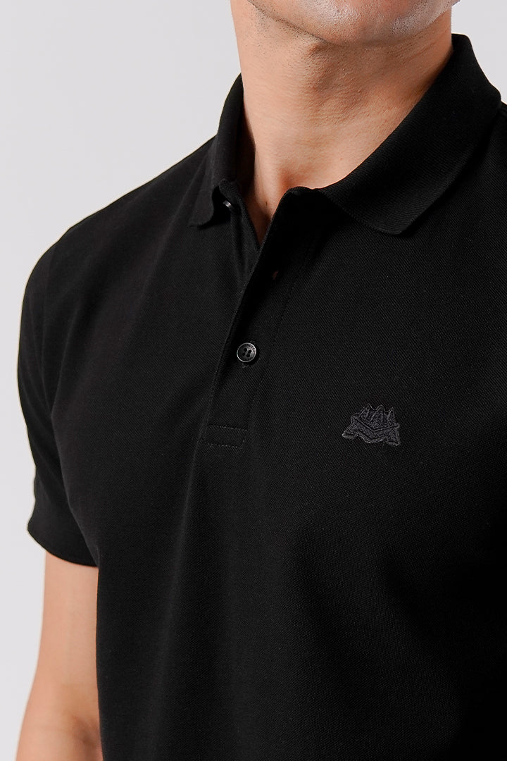 Regular Fit Polo Shirt - Black - Mendeez