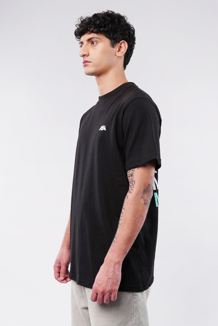 Printed Oversized T-Shirt - Black - Mendeez