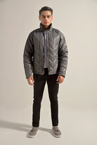 Quilted Puffer Jacket - Grey - Mendeez