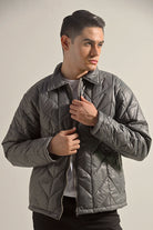 Quilted Puffer Jacket - Grey - Mendeez