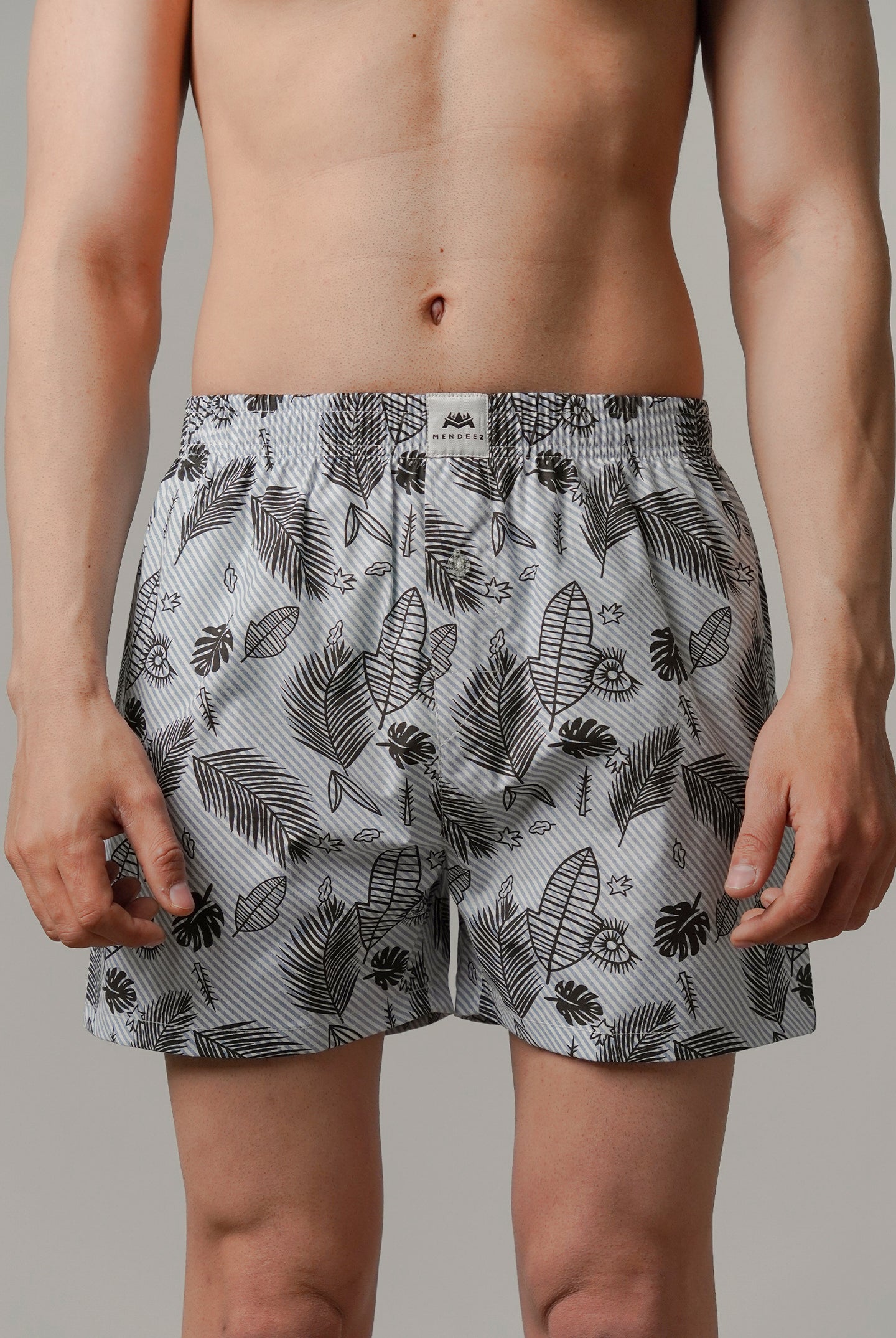 Printed Woven Boxer Shorts - Sky Blue - Mendeez