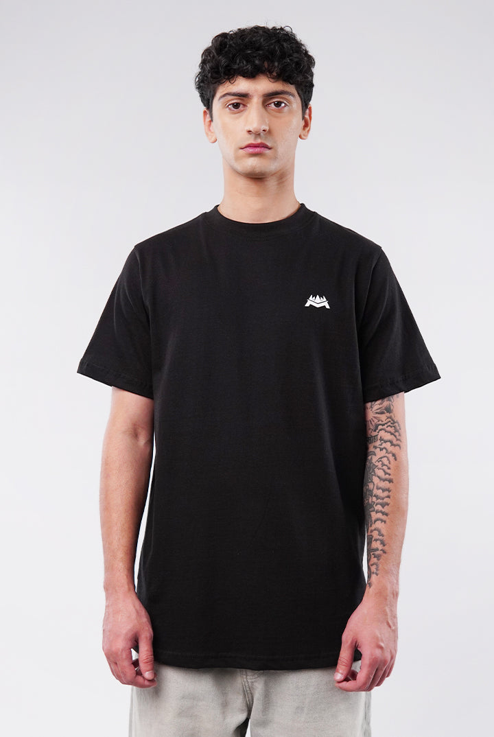 Printed Oversized T-Shirt - Black - Mendeez