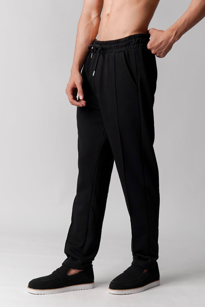 Pintex Jogger Pants - Black - Mendeez