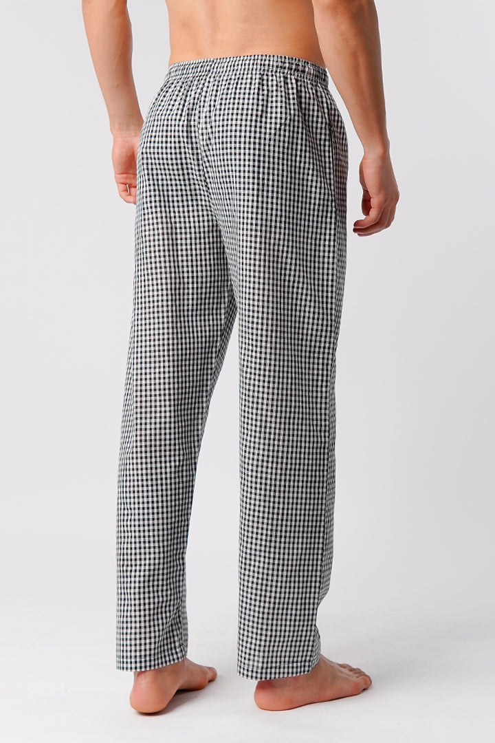 Check Woven Pajamas - Black & White - Mendeez