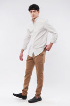Striped Linen Shirt - Cream - Mendeez