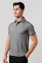 Textured Lycra Polo Shirt - Grey - Mendeez