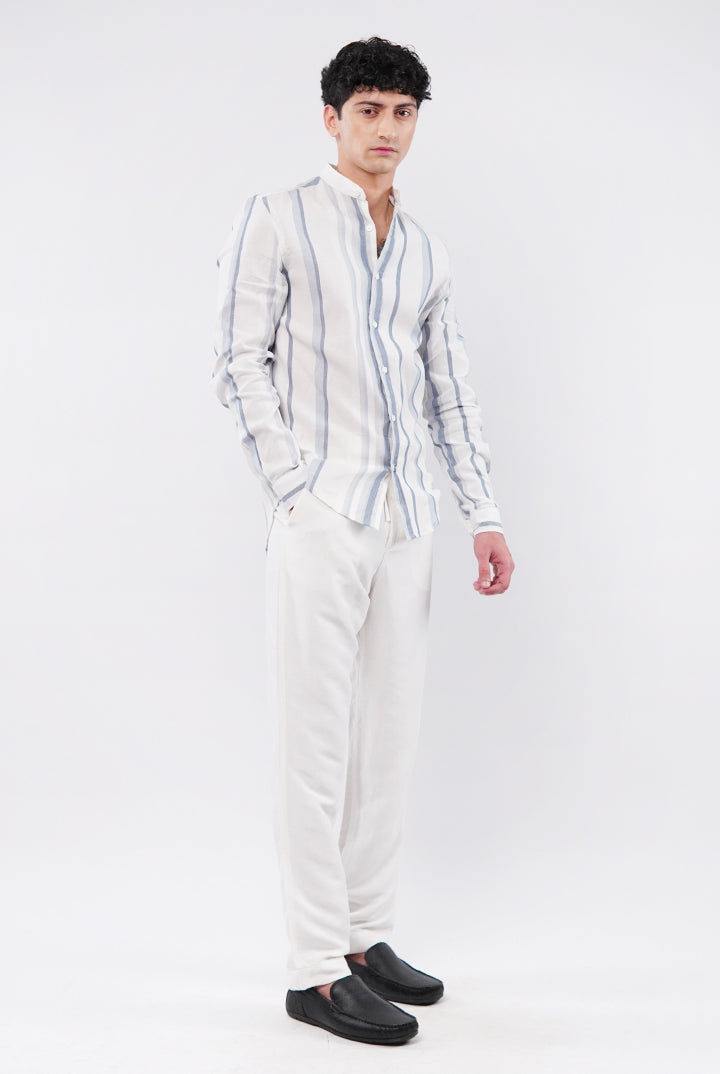 Striped Linen Shirt - Multicolor - Mendeez