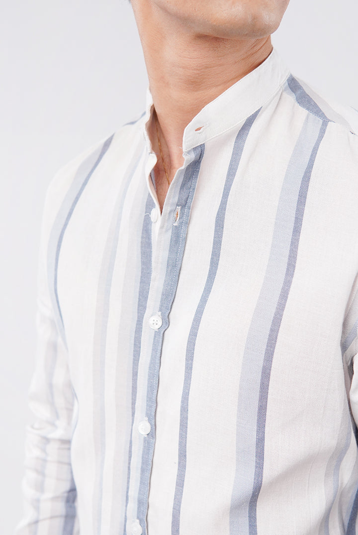 Striped Linen Shirt - Multicolor - Mendeez