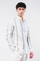 Striped Linen Shirt - Multicolor - Mendeez
