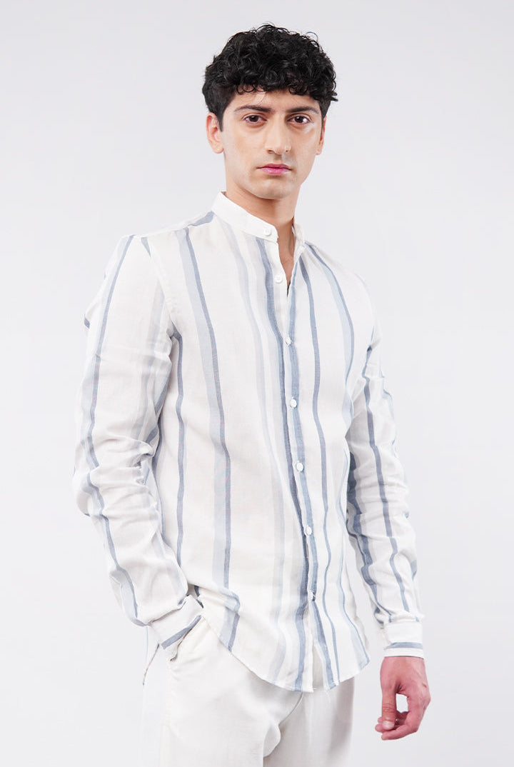 Striped Linen Shirt - Multicolor - Mendeez
