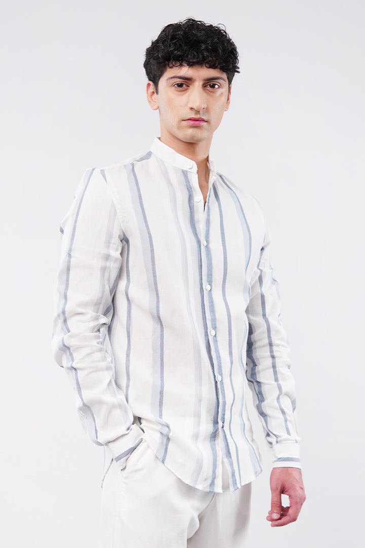 Striped Linen Shirt - Multicolor - Mendeez
