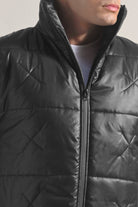 Quilted Puffer Jacket - Black - Mendeez