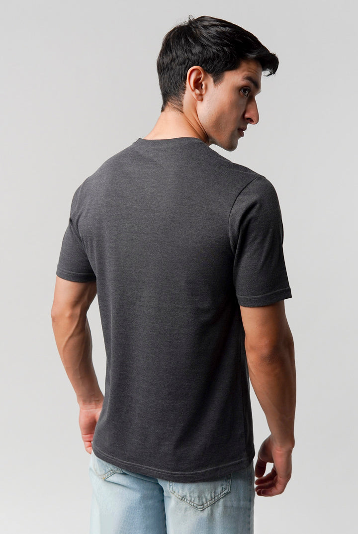 Regular Fit Crew Neck T-Shirt - Charcoal Grey - Mendeez