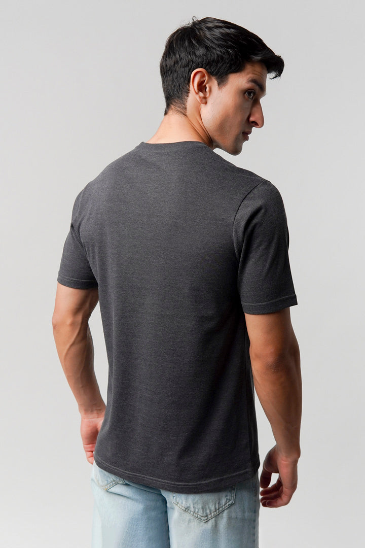 Regular Fit Crew Neck T-Shirt - Charcoal Grey - Mendeez