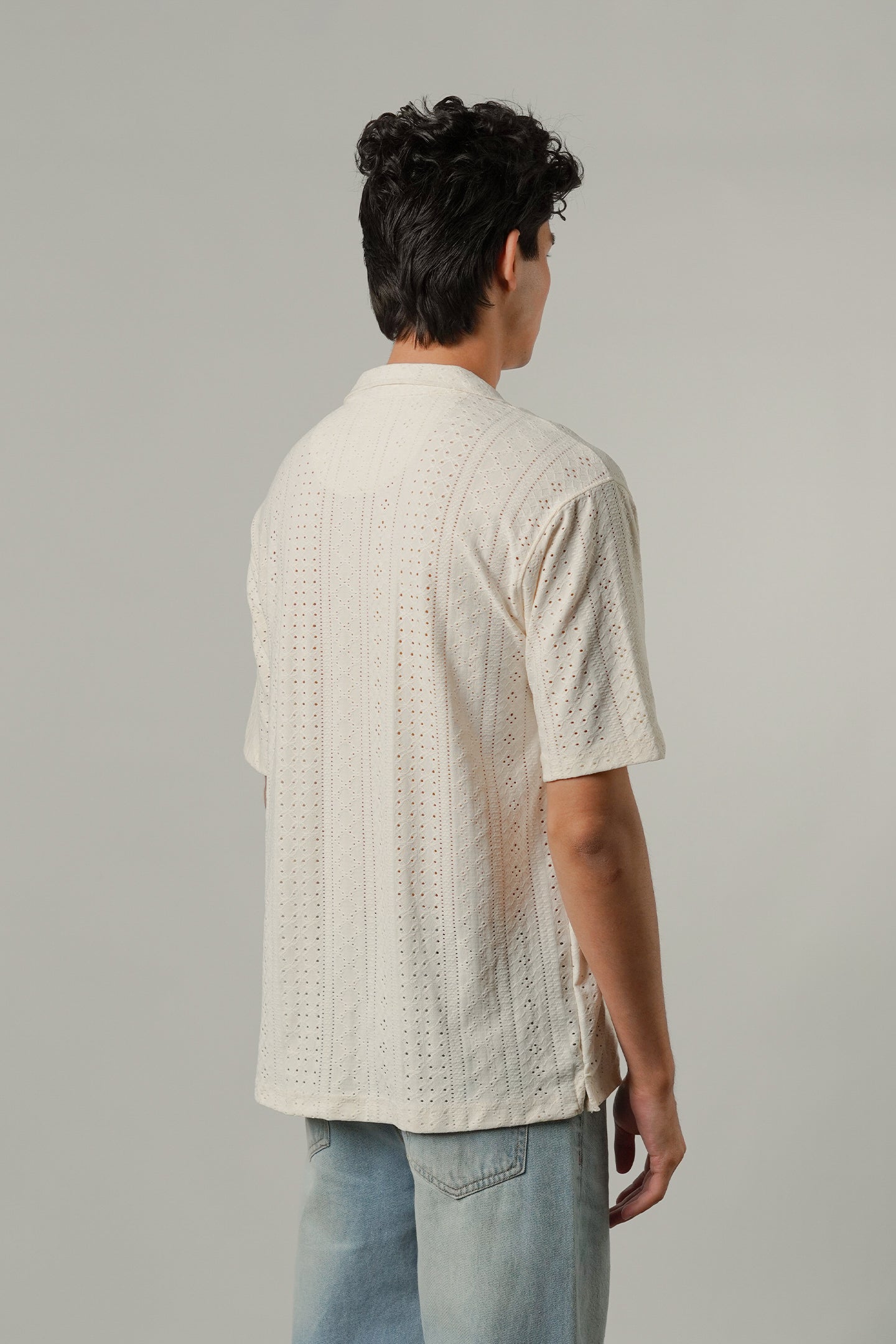 Burnout Cuban Shirt - Cream - Mendeez