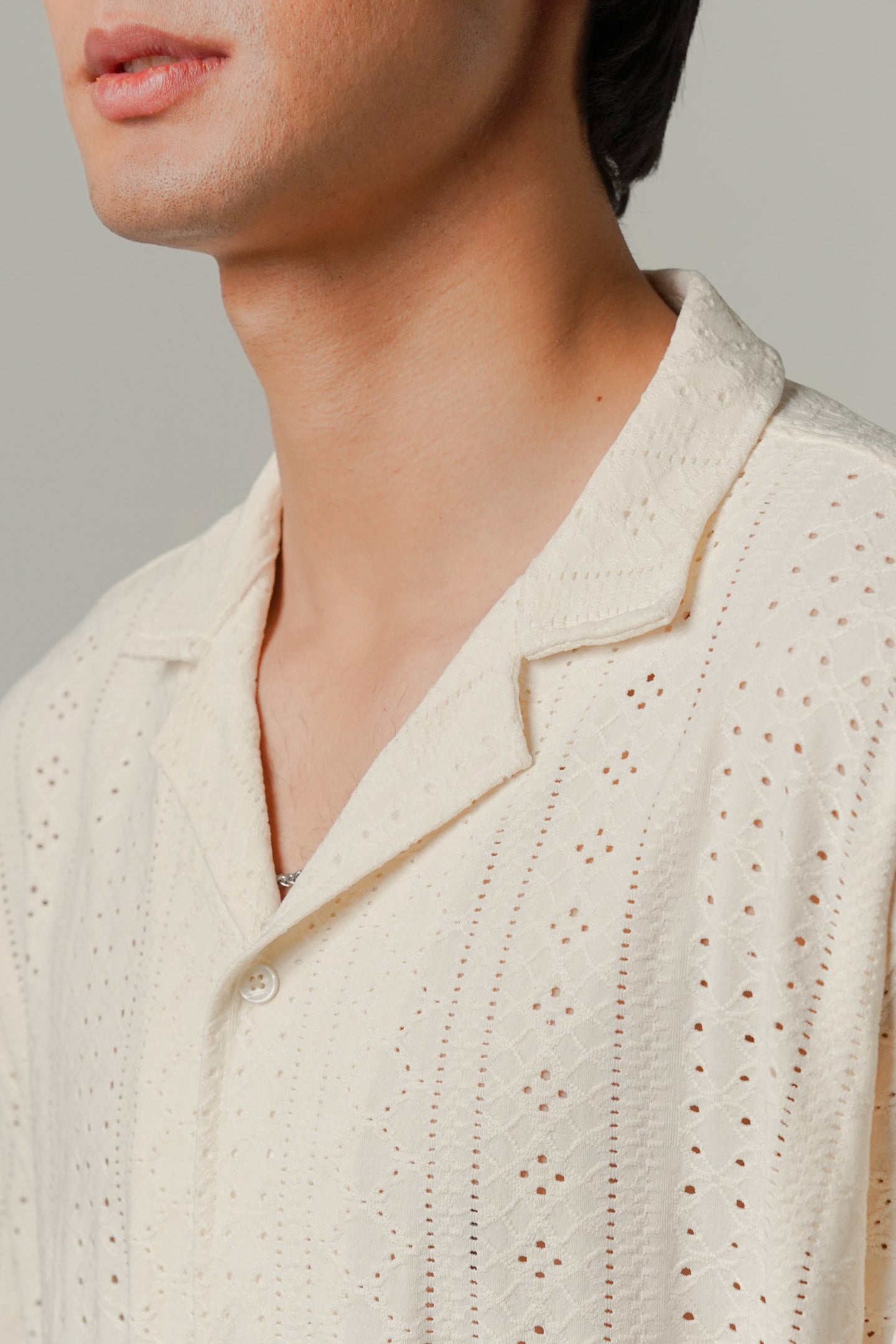 Burnout Cuban Shirt - Cream - Mendeez