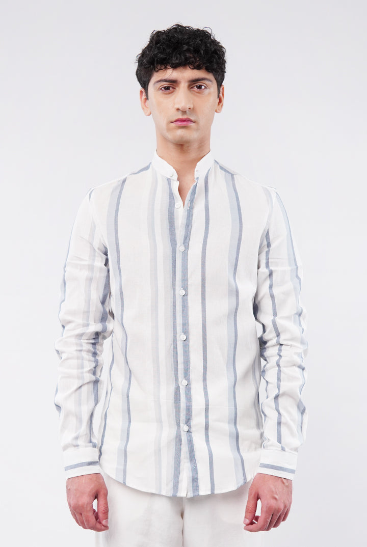 Striped Linen Shirt - Multicolor - Mendeez